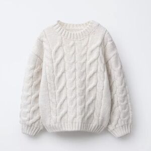Zara Ivory Cable Knit Sweater Size 6 Nwt